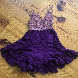 XS Free People lace top mini dress.